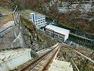 Standseilbahn Funiculaire Châtelot Planchettes - Strecke hinunter zur Centrale du Torret am Doubs