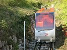 Standseilbahn Ligerz - Preles Tessenberg - Orange Welt - zum Glück die einzige Standseilbahn der Schweiz mit oranger Hitzefolie