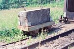 Standseilbahn Rondchâtel Papierfabrik - Holzlager - der spezielle Gewichtswagen für den Abstosswagen