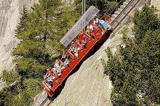 Gelmer funicular - steepest open funicular in the world and Switzerland