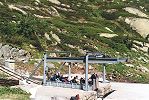 Artilleriewerk Festung Grimsel - Standseilbahn in der Talstation zur Abfahrt bereit