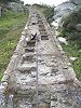 Artilleriewerk Festung Grimsel Standseilbahn - Foto vom 21. September 2004 - die Standseilbahn auf einer der letzten Talfahrten - die Standseilbahn wurde für den Abbau der Schienen verwendet - Richtung Berg ist nur noch das Zugseil vorhanden - ein ganz spannendes und interessantes Foto