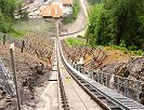 neue Stoosbahn 2017 Aussicht hinunter auf die Talstation Hinteres Schlattli Foto Stoosbahn