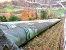 Standseilbahn Amsteg Kraftwerk SBB - Bristen Wasserschloss - Strecke der Standseilbahn hinunter zum Wasserkraftwerk Amsteg